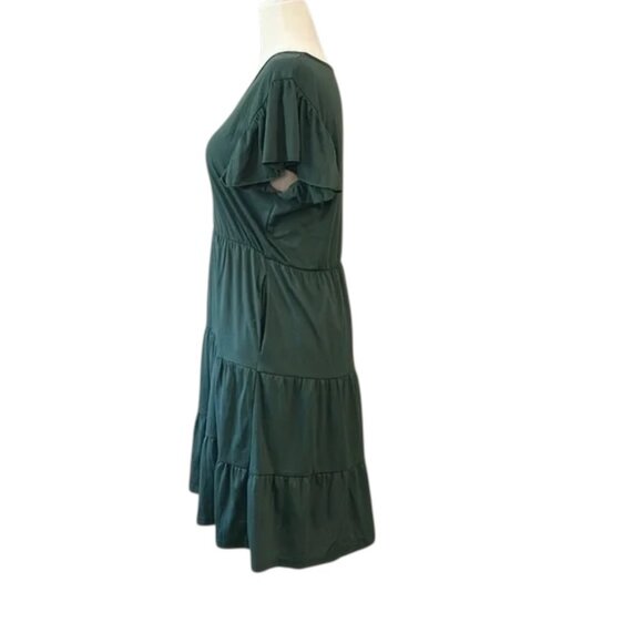 NWOT | Plus Size Tiered A-Line Ruffle Hem Dress with Pockets (Size 14) - Picture 3 of 4